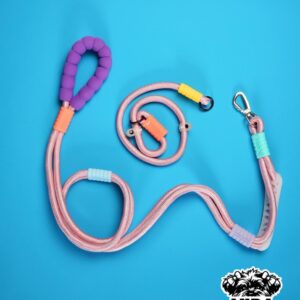 SET CORREA Y COLLAR (COTTON CANDY)